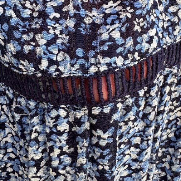 Route 66 Kmart Vintage Womens Blue Floral Flutter Sleeve Boho Shirt Blouse New X - Picture 4 of 9